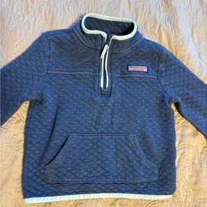 Vineyard Vines Quilted Navy Blue Half-Zip Pullover Hoodie